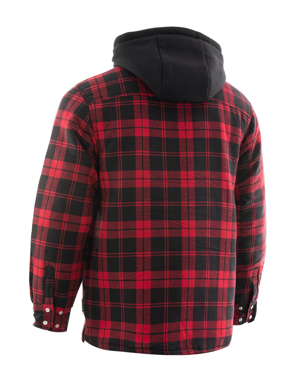 Forcefield Red Hooded Plaid Sherpa-lined Flannel Shirt Jacket - Image 2