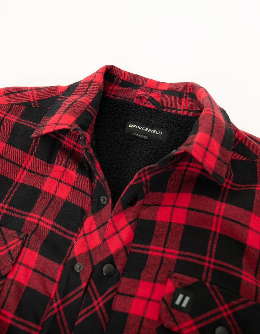 Forcefield Red Plaid Sherpa-lined Flannel Shirt Jacket - Image 2