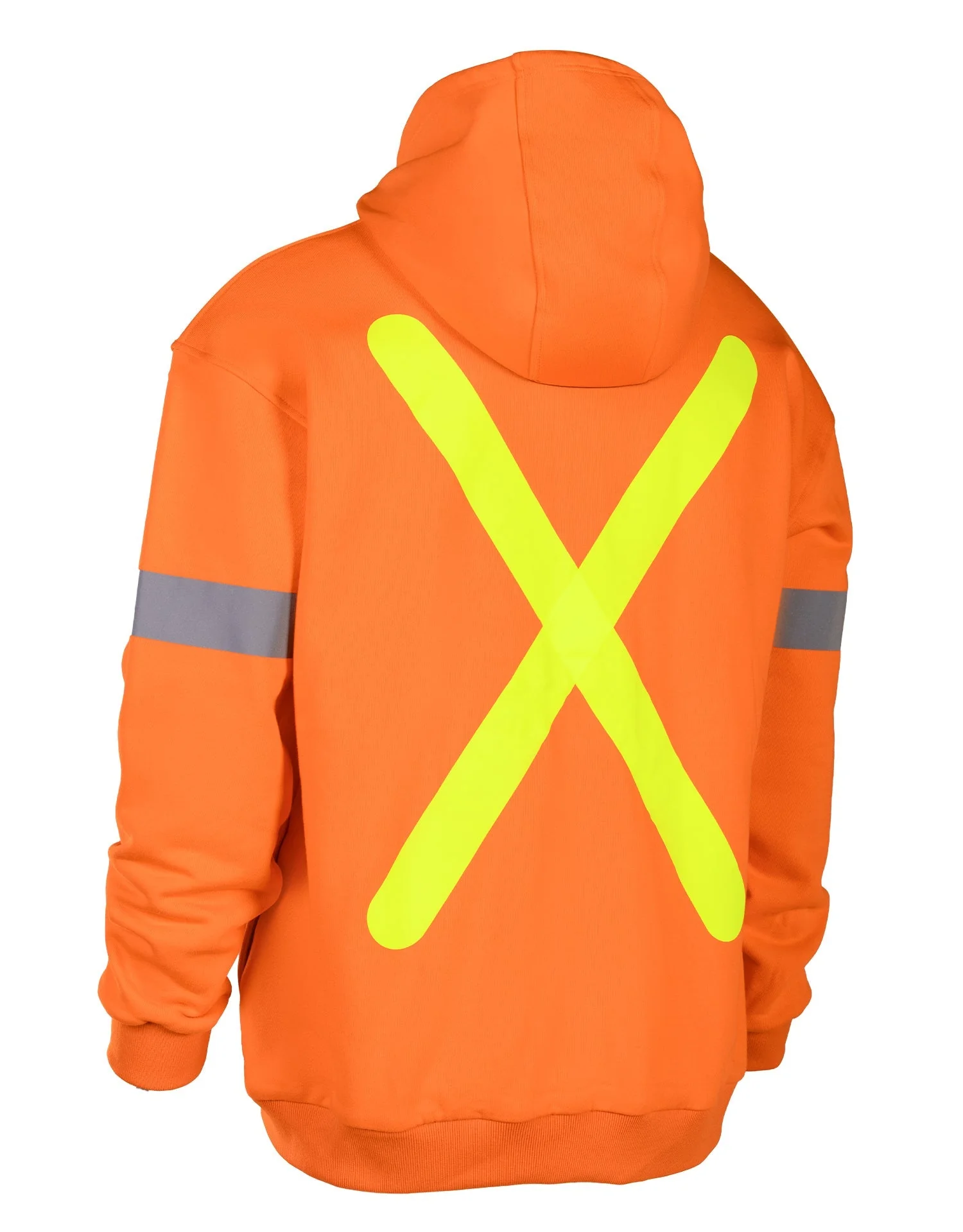 Forcefield Retro Safety Cotton Hoodie With Reflective Arm Striping - Image 2