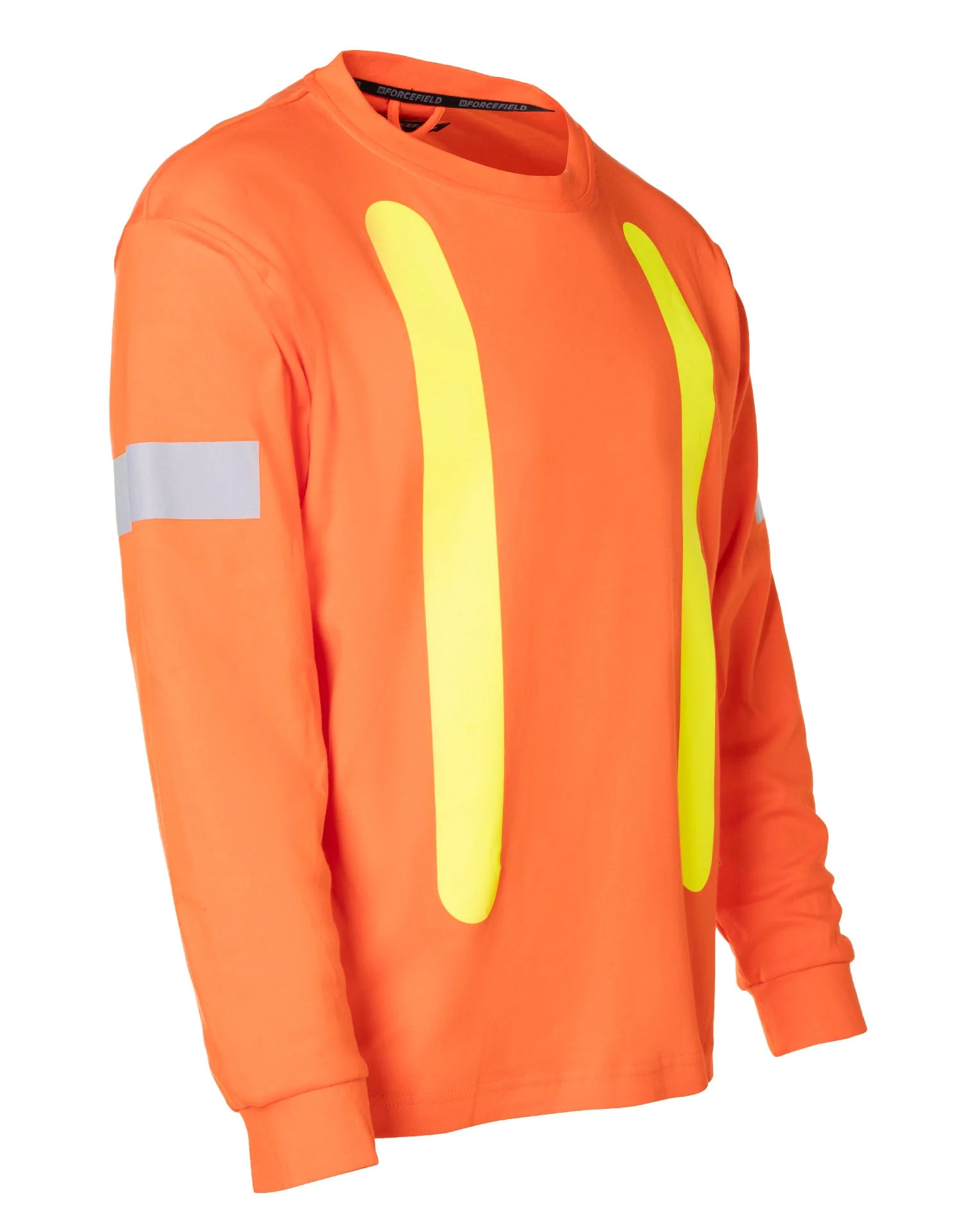 Forcefield Retro Safety Cotton Long Sleeve Tee With Reflective Arm Striping - Image 2