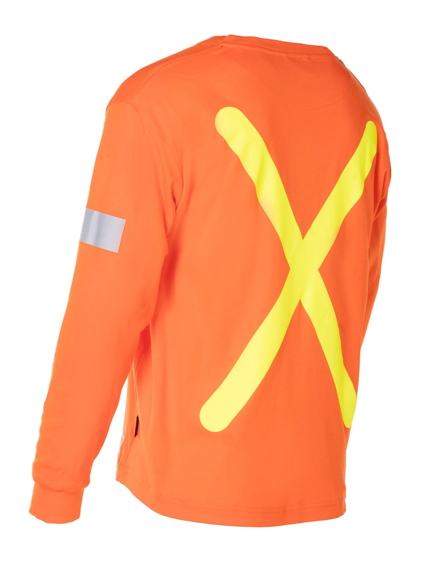 Forcefield Retro Safety Cotton Long Sleeve Tee With Reflective Arm Striping - Image 4