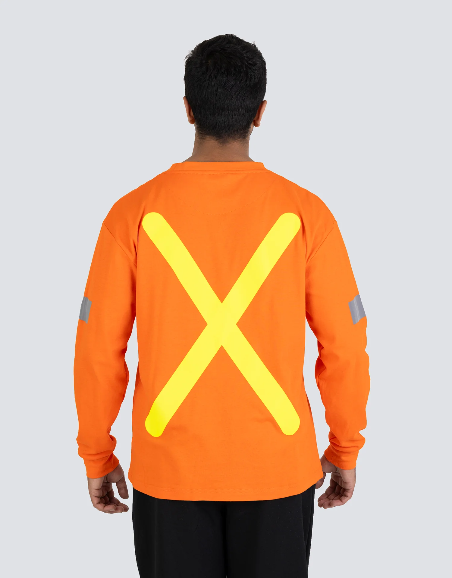 Forcefield Retro Safety Cotton Long Sleeve Tee With Reflective Arm Striping - Image 8