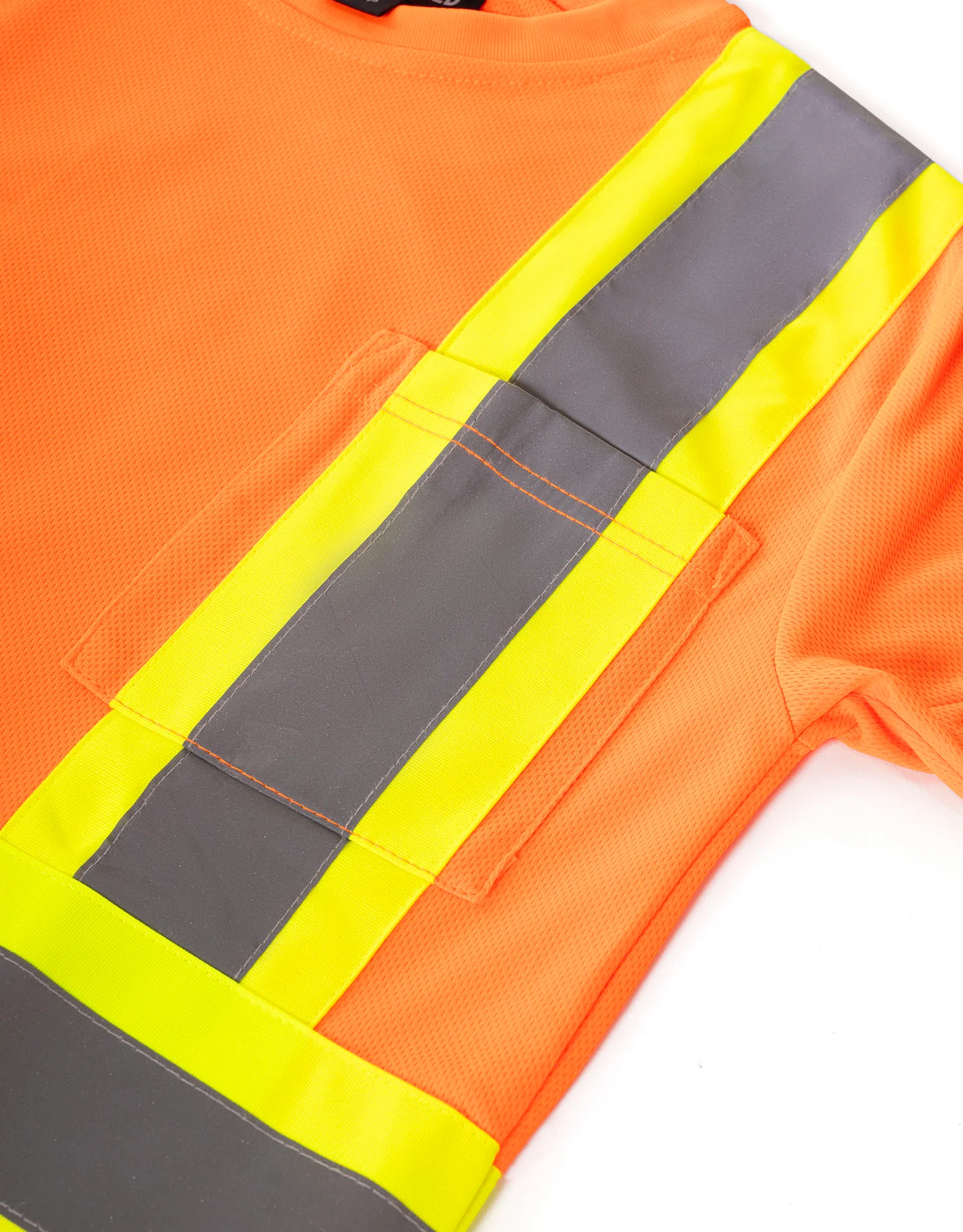 Forcefield Women's Hi Vis Crew Neck Short Sleeve Safety Tee Shirt with Chest Pocket - Image 4