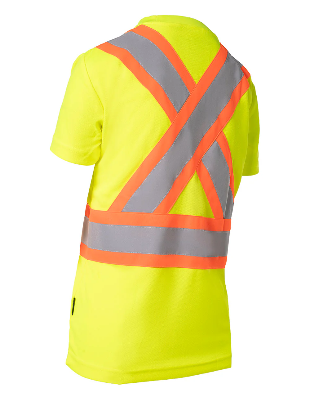 Forcefield Women's Hi Vis Crew Neck Short Sleeve Safety Tee Shirt with Chest Pocket - Image 6