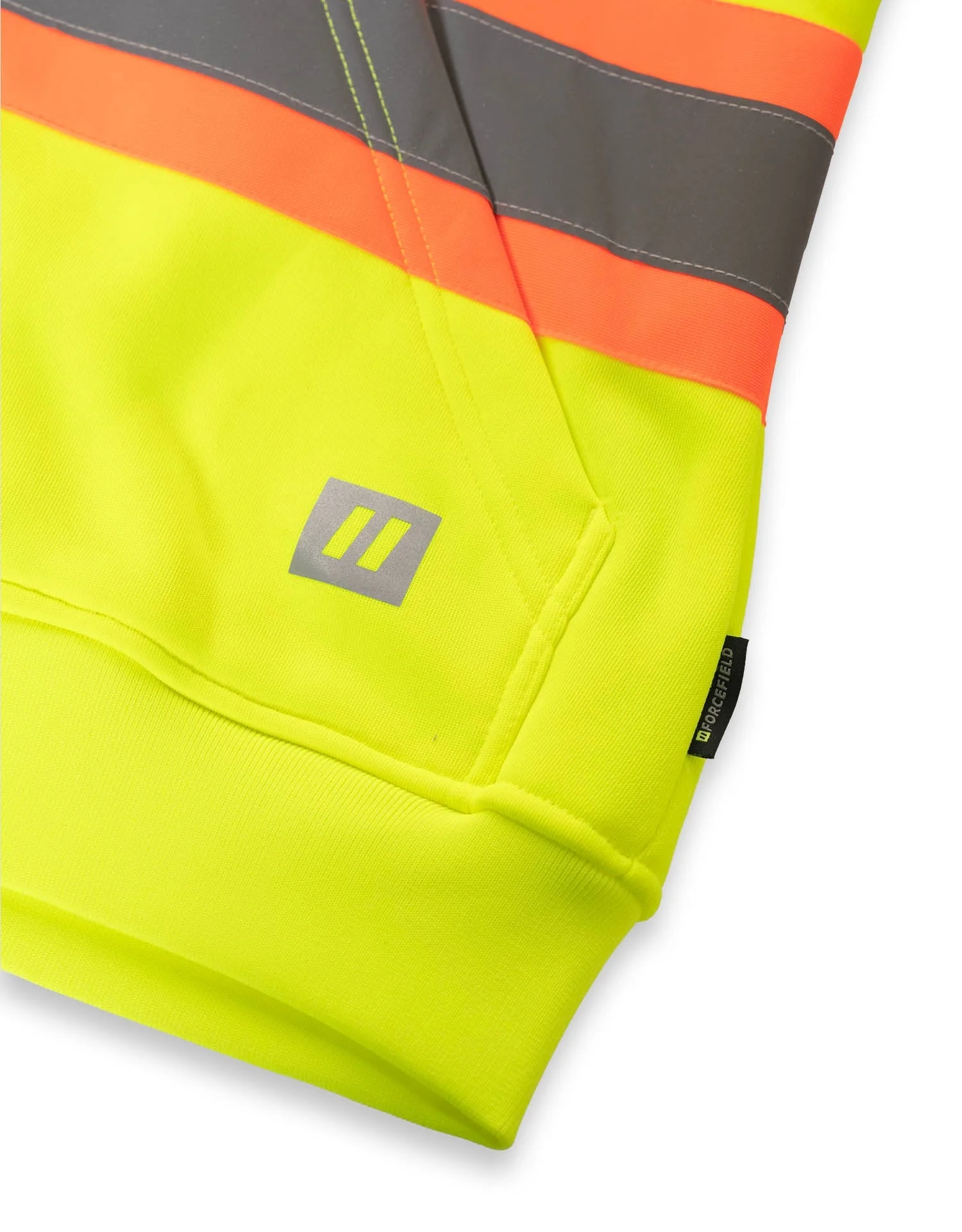 Forcefield Women's Hi Vis Lime Safety Hoodie with Detachable Hood - Image 7