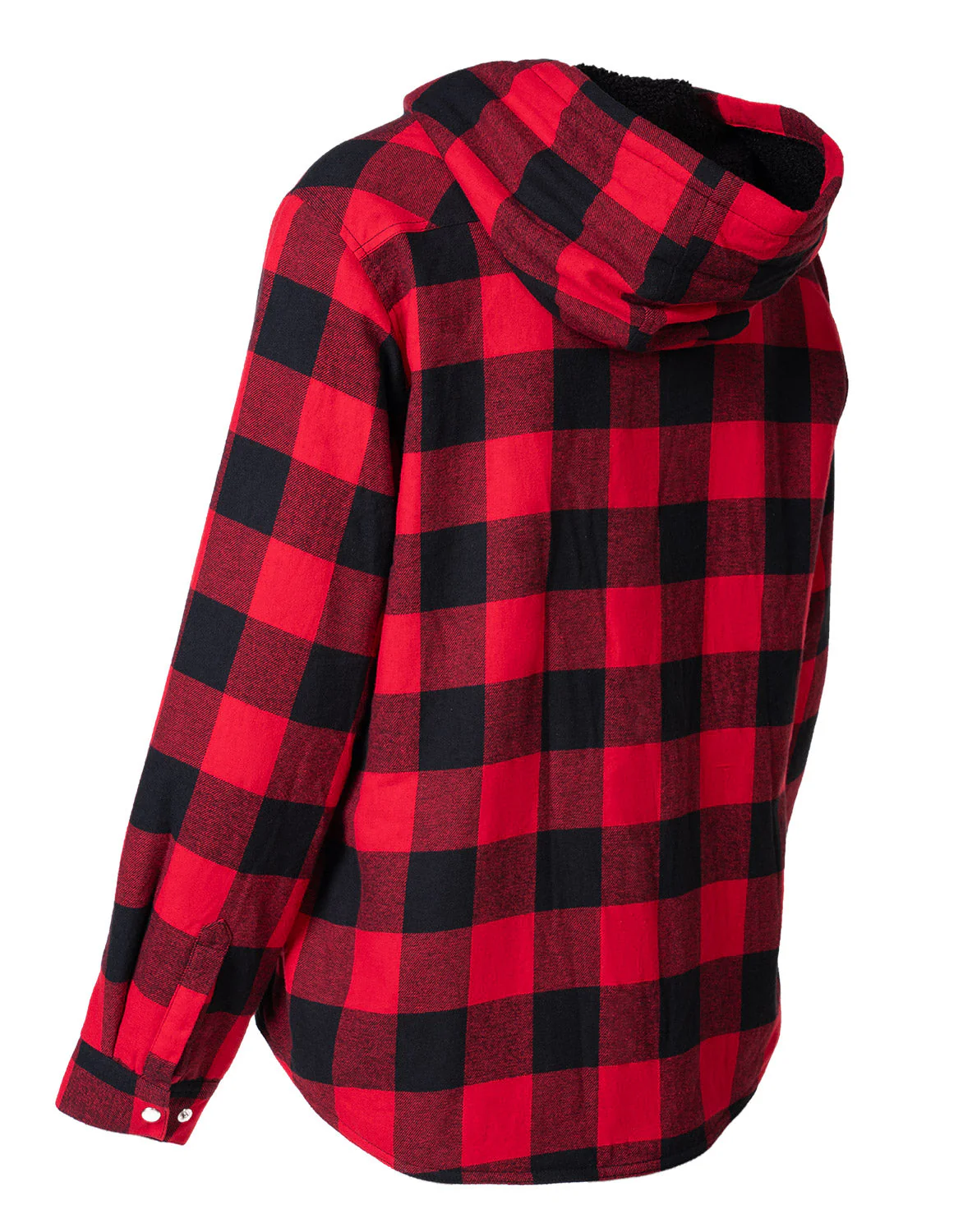 Forcefield Women's Hooded Sherpa-Lined Buffalo Plaid Flannel Shirt jacket - Image 4